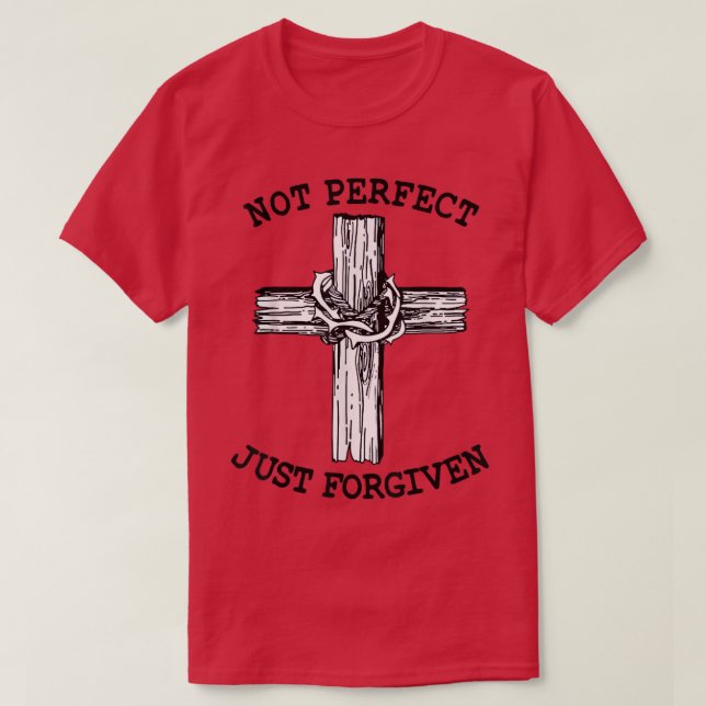 Camiseta Evangelismo Perdão Salvação Não Perfeita Apenas (Frente do Design)