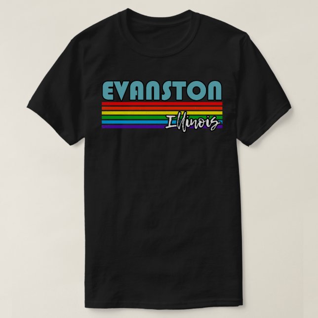 Camiseta Evanston Illinois Pride Evanston Gift LGBT (Frente do Design)