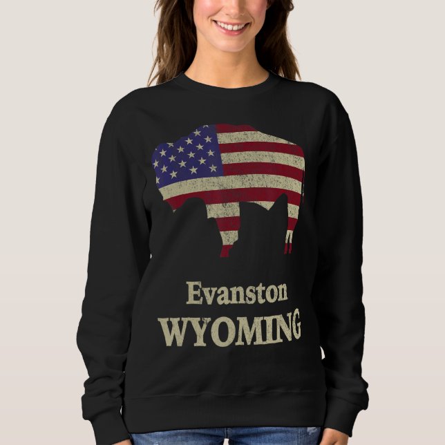 Camiseta Evanston Wyoming Com Bison (Frente)