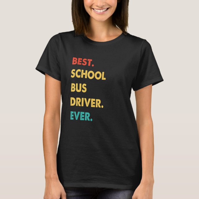 Camiseta Eve de Driver de Barramento Escolar Retrô de Melho (Frente)