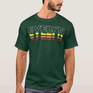 Camiseta Evelyn Primeiro Nome Divertido Vintage Pôr do Sol