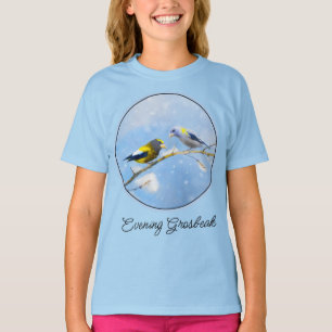 Camiseta Evening Grosbeak Painting - Cute Original Dog Art 