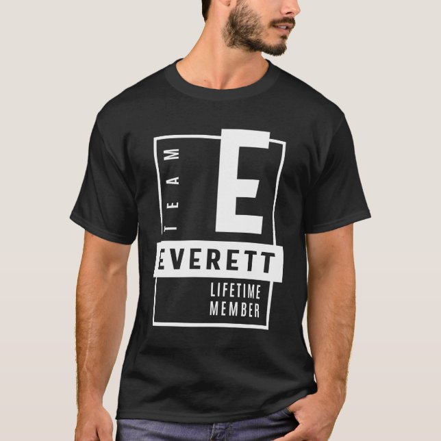 Camiseta Everett Personalizado Nome Aniversário Presente (Frente)