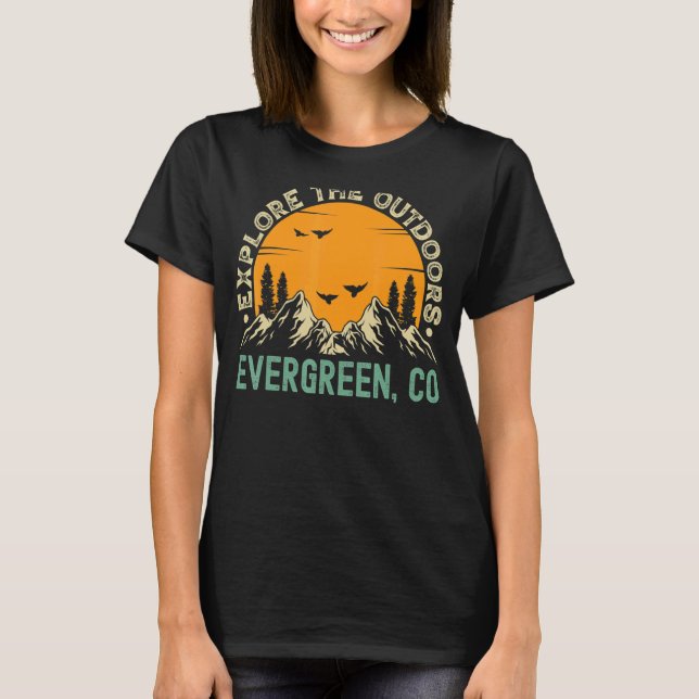 Camiseta Evergreen Colorado Explora O Exterior (Frente)