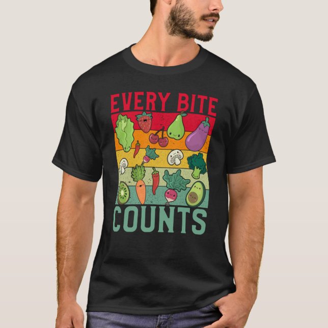 Camiseta Every Bite counts Vegan Vegan Saying (Frente)