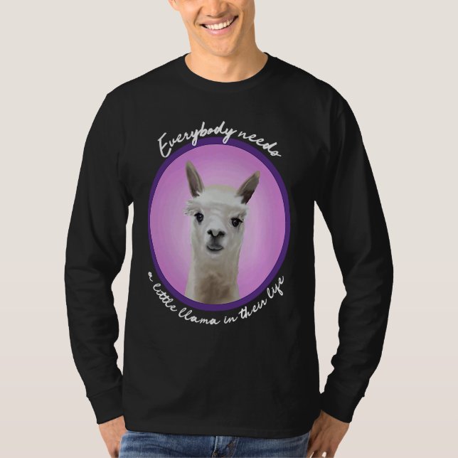 Camiseta Everybody needs a little llama cute fuzzy alpaca v (Frente)
