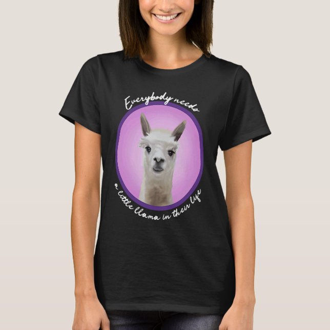 Camiseta Everybody needs a little llama cute fuzzy alpaca v (Frente)