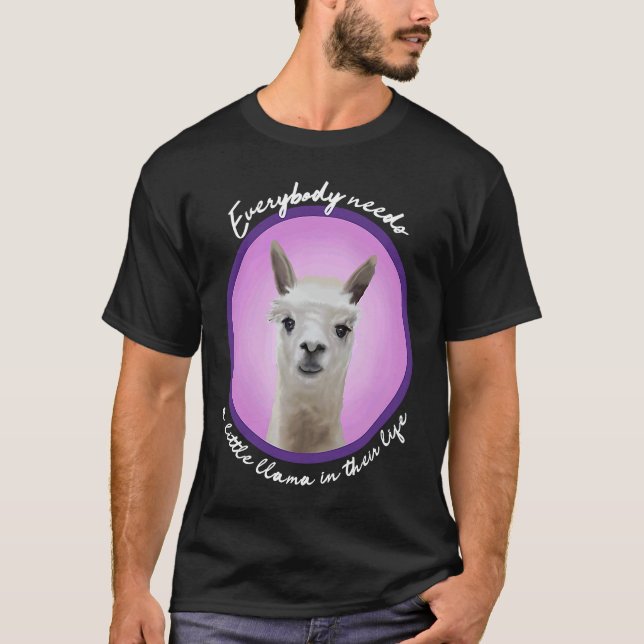 Camiseta Everybody needs a little llama cute fuzzy alpaca v (Frente)