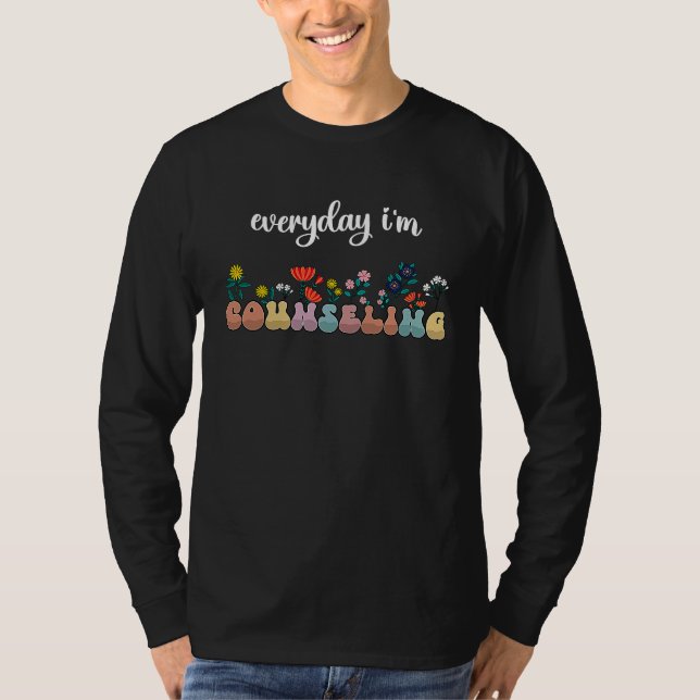 Camiseta Everyday I'm Counseling Floral School Counselor (Frente)