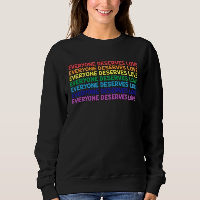 Camiseta Everyone Deserves Love Tolerance Equality LGBTQ Qu (Frente)