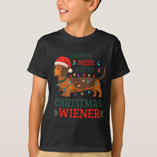 Camiseta Everyone Need Weiner Dog Christmas Dachshund Pajam (Frente)