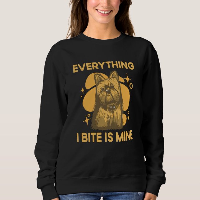 Camiseta Everything I Bite Is Mine Yorkshire Terrier Dog Br (Frente)