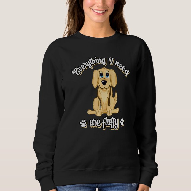 Camiseta Everything I need are fluffy cute golden dog retri (Frente)
