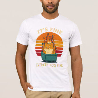 Camiseta Everything’s Fine – Calm in Chaos Meme Art