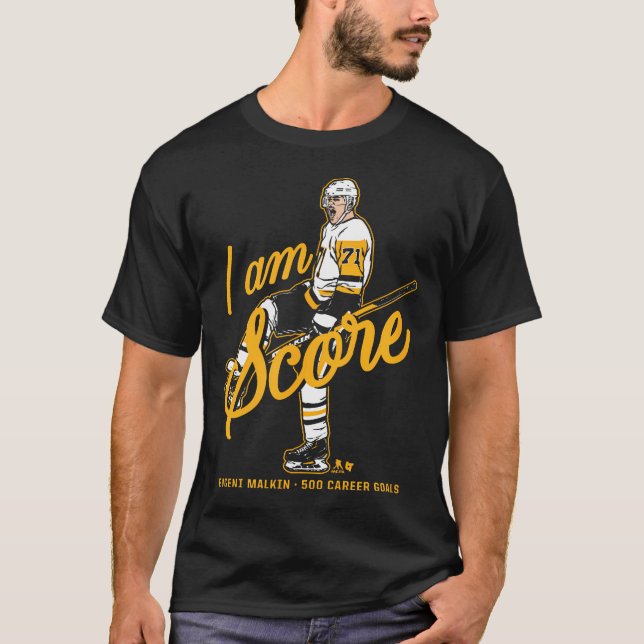 Camiseta Evgeni Malkin - 500 Gols - Pittsburgh (Frente)