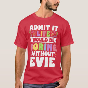 Camiseta Evie Nome Personalizado Dito Divertido Primeiro No