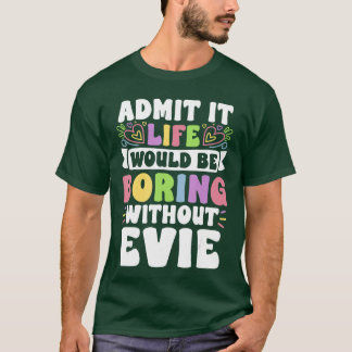 Camiseta Evie Nome Personalizado Dito Divertido Primeiro No