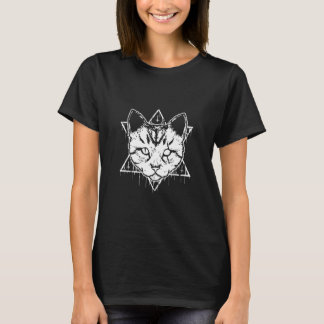 Camiseta Evil Cat 666 Hail Satan Pentagram