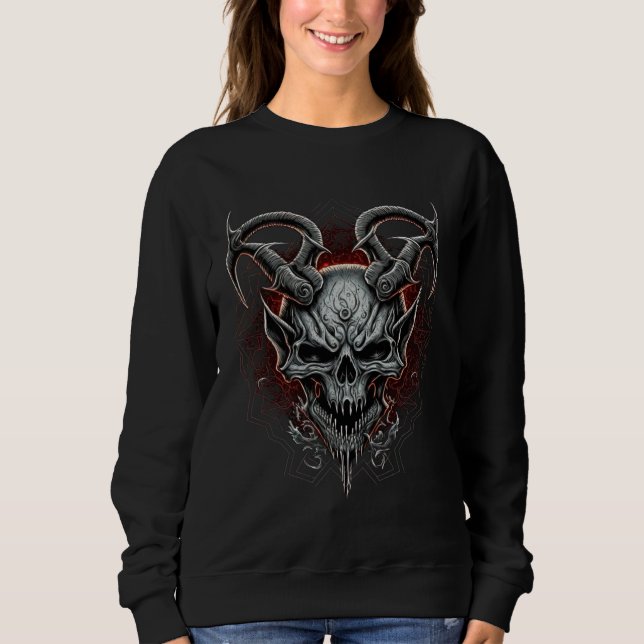 Camiseta Evil Death Skeleton  Gothic Demon Heavy Metal (Frente)