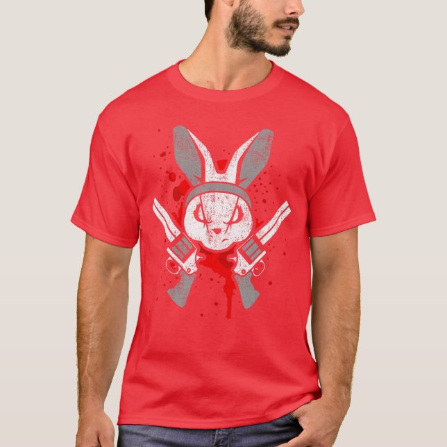 Camiseta Evil Horror Rabbit Funny Rabbit Saying Easter Gift (Frente)