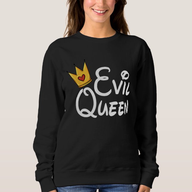Camiseta Evil Queen With Crown Black Halloween Costume Funn (Frente)
