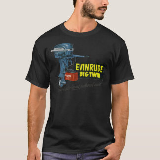 Camiseta Evinrude dos anos 50. Cl do motor externo mais fin