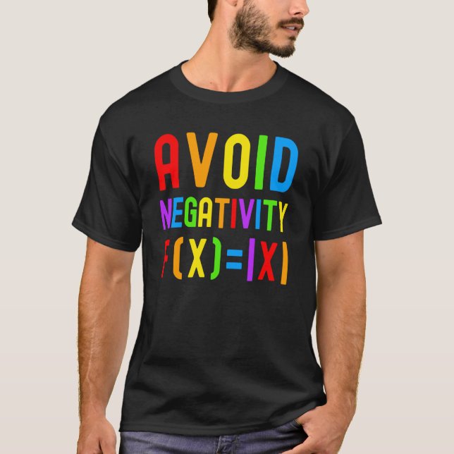Camiseta Evitar Negatividade Crianças Matemáticas Equação M (Frente)