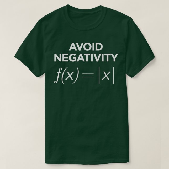 Camiseta Evitar Negatividade Equação Matemática Engraçada P (Frente do Design)