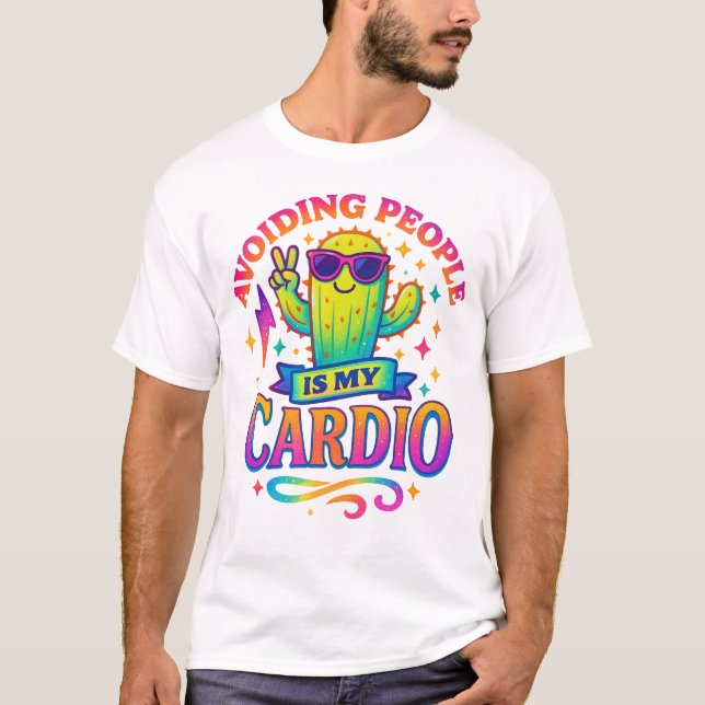 Camiseta Evitar Pessoas É Meu Cardio Cactus Swag (Frente)