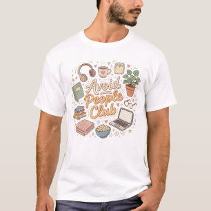 Camiseta Evite o Clube de Pessoas Vibrações de Introvertido