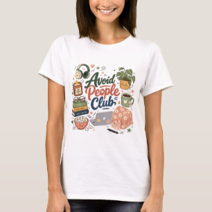 Camiseta Evite Vibes de Clube de Introvertido Aconchegante