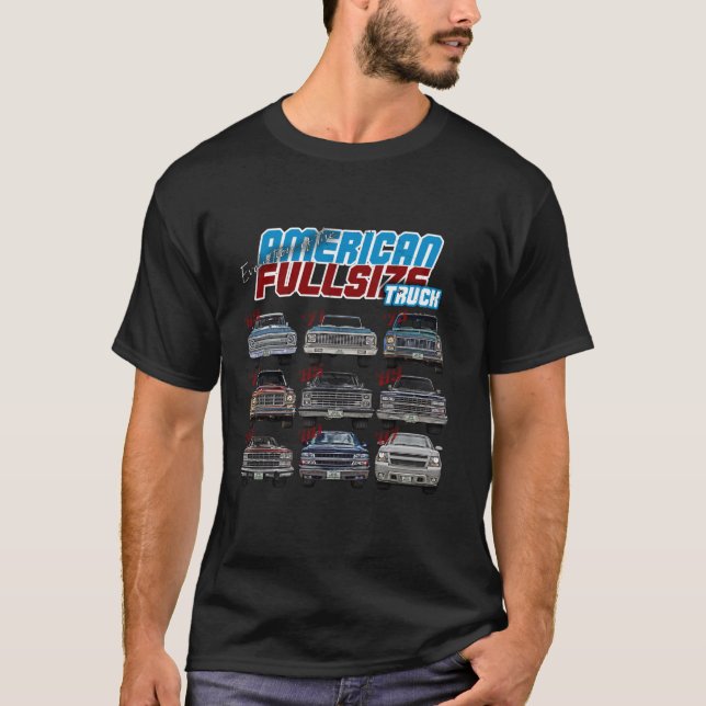 Camiseta Evolução caminhão americano tamanho normal squareb (Frente)