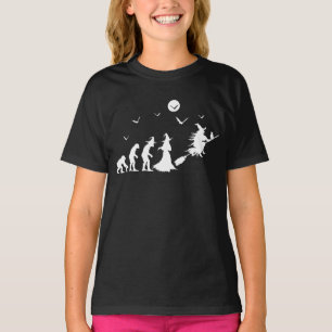 Camiseta Evolução da bruxa sobre vassoura