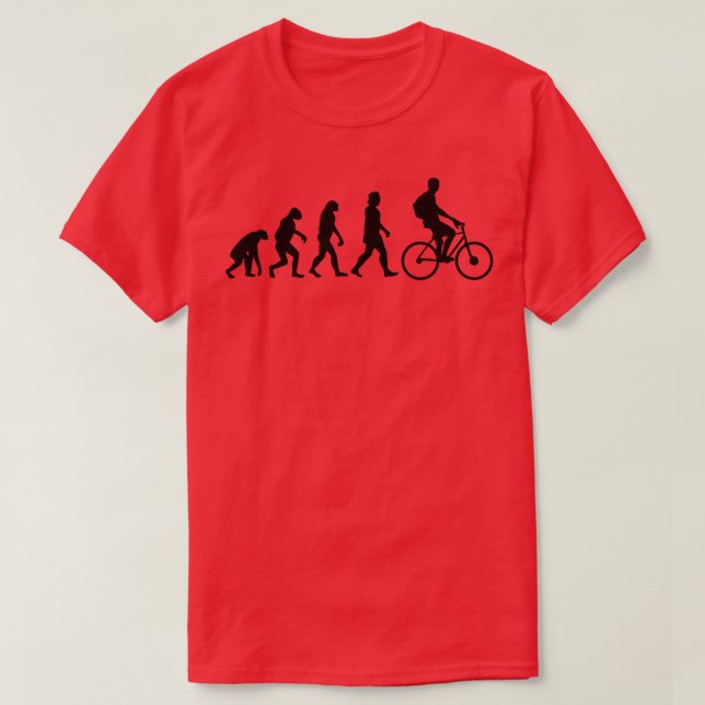 Camiseta Evolução da Condução de Bicicletas (Frente do Design)