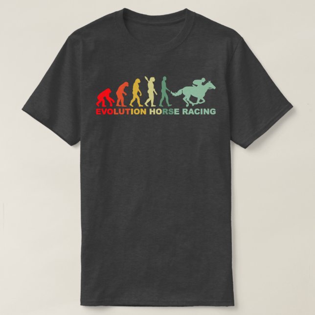Camiseta Evolução da Corrida de Cavalos Retro-Equestre Derb (Frente do Design)