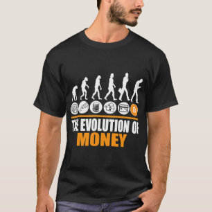Camiseta Evolução da Criptomoeda BTC Engraçada com Dinheiro