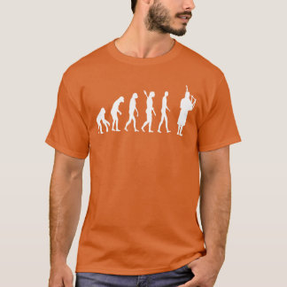 Camiseta Evolução da Gaita de Foles Tocando Gaita de Foles 