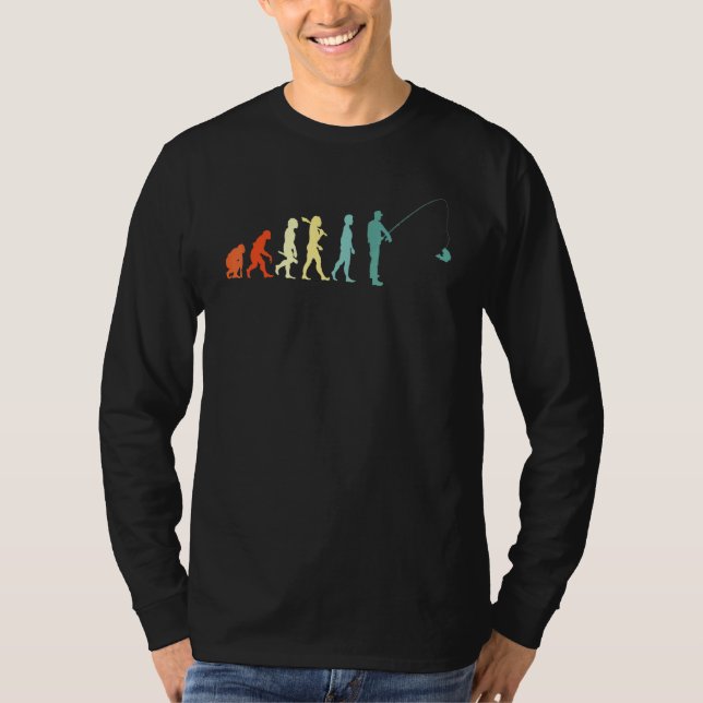 Camiseta Evolução da pesca de peixe (Frente)