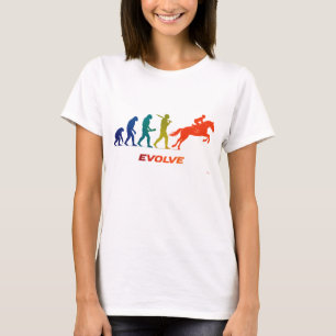 Camiseta Evolução das corridas de cavalos Silhueta Design d