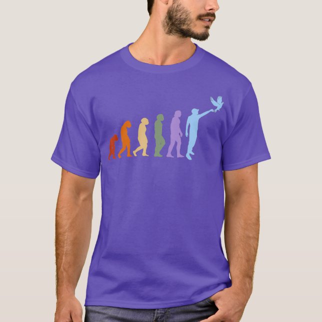 Camiseta Evolução das corridas de pombos reprodutores repro (Frente)