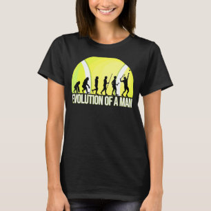 Camiseta Evolução De Um Homem Com Bola De Tênis E Rac Tênis