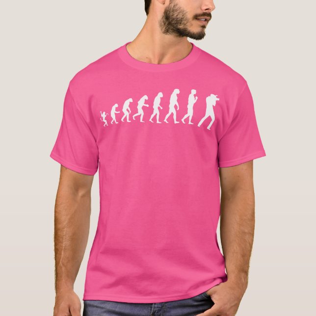 Camiseta Evolução Divertida da Fotografia Para Fotógrafos (Frente)