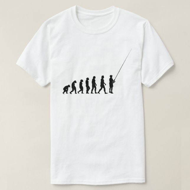 Camiseta Evolução Divertida da Pesca (Frente do Design)