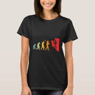 Camiseta Evolução Divertida de Escalada em Rocha Humana Ret