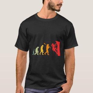 Camiseta Evolução Divertida de Escalada em Rocha Humana Ret