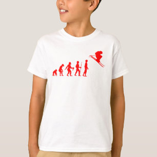 Camiseta Evolução Divertida do Humano para Esquiador