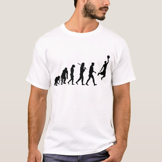 Camiseta Evolução do afundanço do basquetebol do presente (Frente)