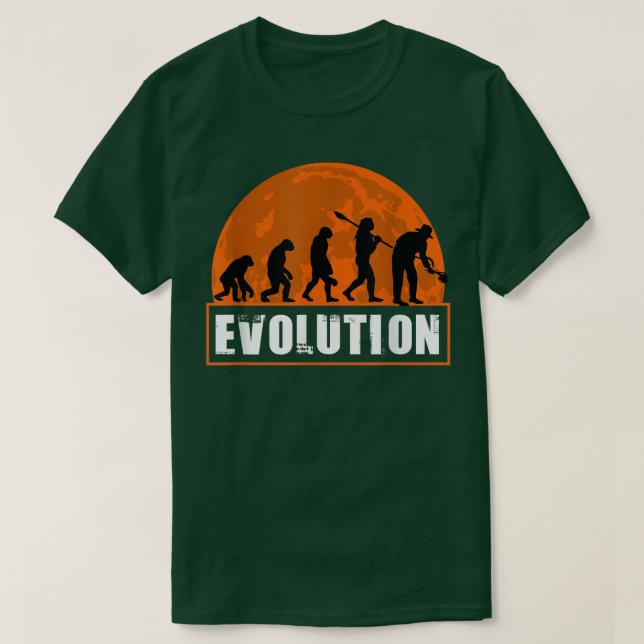 Camiseta Evolução Do Agricultor Humano Farmer Evolution475 (Frente do Design)