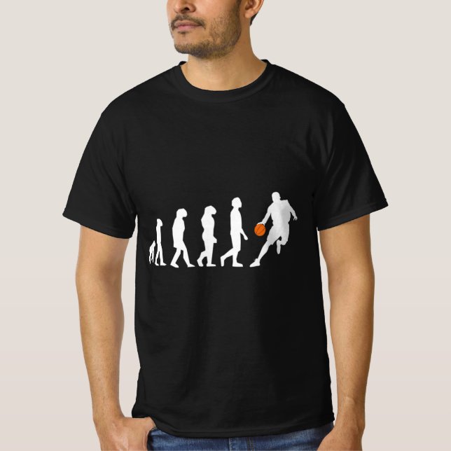 Camiseta Evolução Do Basquete Da Humanidade Engraçada Desig (Frente)