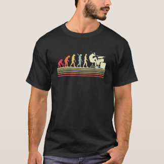 Camiseta Evolução do Baterista Arte Retro Legal Conjunto de